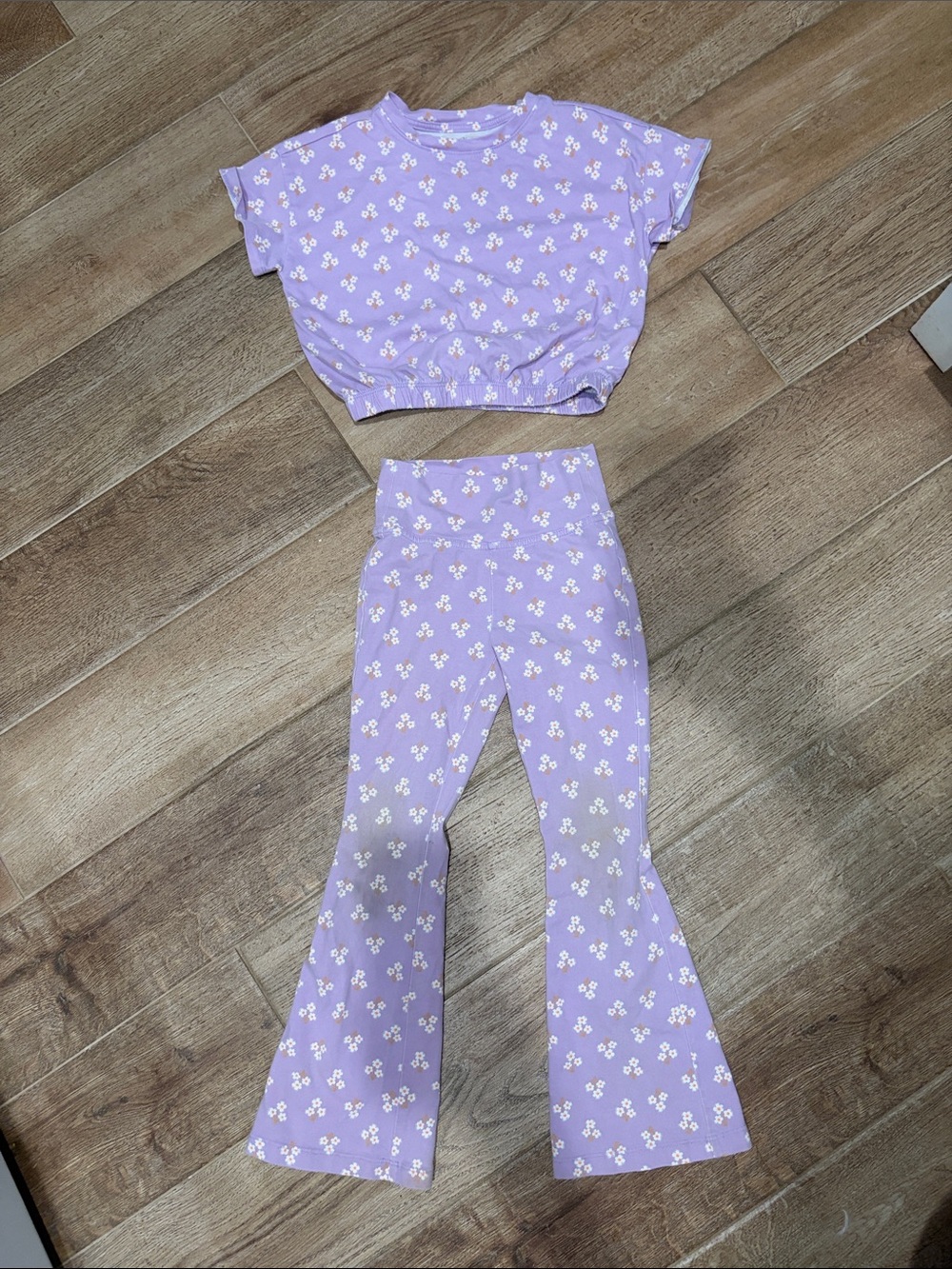 bcg Lavender Floral Kids Matching Set - Purple and White